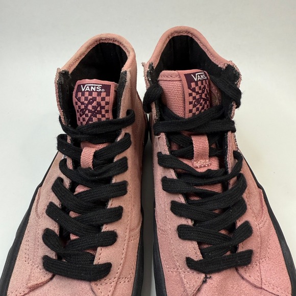 Vans Sk8 Hi Lizzie Rosette Skate Shoes Womens 5 Pink Suede Black Lace Up EcoCush - Picture 3 of 11